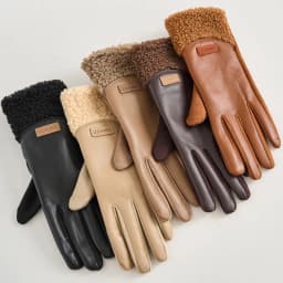 Winter Thickened Fleece Lined PU Leather Suede Gloves Women Outdoor Cycling Drive Windproof Touch Screen Keep Warm Gloves