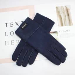 New Women's Fur All-in-One Sheepskin Gloves Leather Color Warm Winter Wool Lining Wind and Cold Gloves