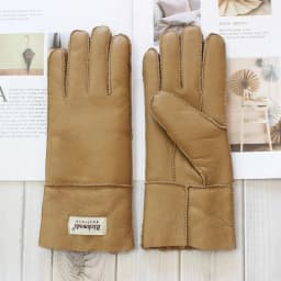 New Women's Fur All-in-One Sheepskin Gloves Leather Color Warm Winter Wool Lining Wind and Cold Gloves