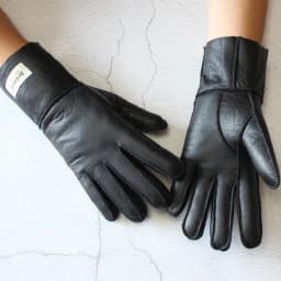 New Women's Fur All-in-One Sheepskin Gloves Leather Color Warm Winter Wool Lining Wind and Cold Gloves