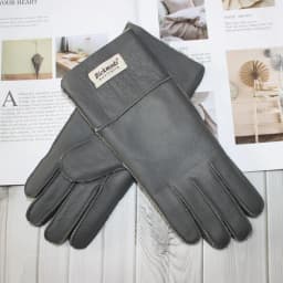 New Women's Fur All-in-One Sheepskin Gloves Leather Color Warm Winter Wool Lining Wind and Cold Gloves