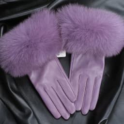Sheepskin Natural Fox Fur Trimming Gloves Women's Genuine Leather Wrist Warmer Glove Winter Warm Fashion Mittens Fleece Lining