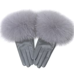 Sheepskin Natural Fox Fur Trimming Gloves Women's Genuine Leather Wrist Warmer Glove Winter Warm Fashion Mittens Fleece Lining