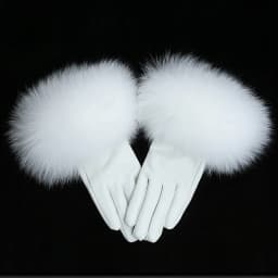 Sheepskin Natural Fox Fur Trimming Gloves Women's Genuine Leather Wrist Warmer Glove Winter Warm Fashion Mittens Fleece Lining