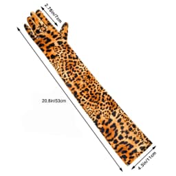 Leopard Print Velvet Women Sexy Long Gloves Fashion Warm Dance Party Evening Dress Cosplay Stage Performance Accessories
