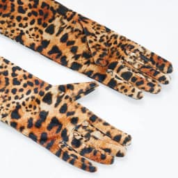 Leopard Print Velvet Women Sexy Long Gloves Fashion Warm Dance Party Evening Dress Cosplay Stage Performance Accessories