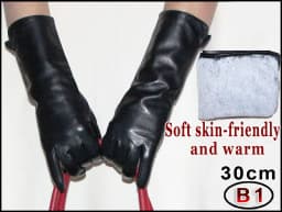 Leather Gloves Women's Sheepskin Mid-length Plus Velvet Thickened Winter Warmth Color Touch screen Authentic 2025 New style