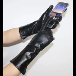 Leather Gloves Women's Sheepskin Mid-length Plus Velvet Thickened Winter Warmth Color Touch screen Authentic 2025 New style