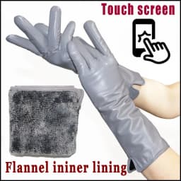 Leather Gloves Women's Sheepskin Mid-length Plus Velvet Thickened Winter Warmth Color Touch screen Authentic 2025 New style