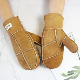 Sheepskin Fur Gloves Women's Winter Cold Warm Men's Leather Thicken Mittens Hand Sewn Black Sheepskin Wool