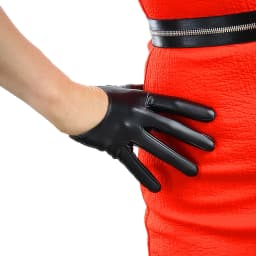 Women's Half Palm Gloves 13CM Super Short Faux PU Leather Cosplay Costume Evening Party Fashion Outdoor Motor Driving Glove
