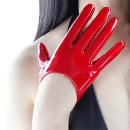 Women's Half Palm Gloves 13CM Super Short Faux PU Leather Cosplay Costume Evening Party Fashion Outdoor Motor Driving Glove
