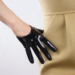 Women's Half Palm Gloves 13CM Super Short Faux PU Leather Cosplay Costume Evening Party Fashion Outdoor Motor Driving Glove