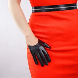 Women's Half Palm Gloves 13CM Super Short Faux PU Leather Cosplay Costume Evening Party Fashion Outdoor Motor Driving Glove