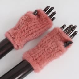 New Women Winter Luxury Real Mink Fur Gloves 100% Natural Warm Mink Fur Fingerless Gloves Girls Knitted Genuine Mink Fur Mittens