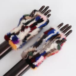 New Women Winter Luxury Real Mink Fur Gloves 100% Natural Warm Mink Fur Fingerless Gloves Girls Knitted Genuine Mink Fur Mittens