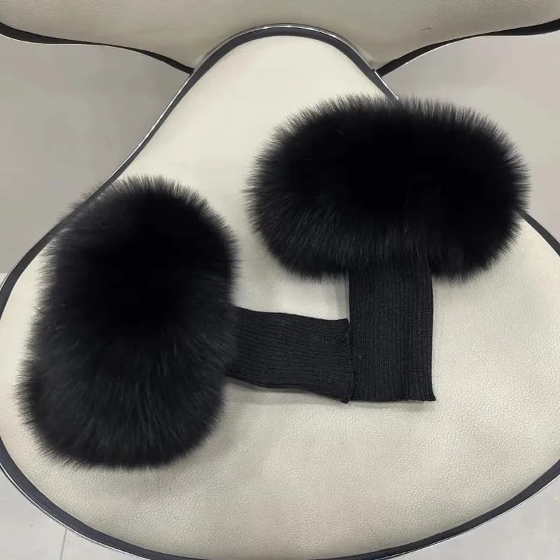 Fox Fur Cuff Arm Warmer Lady Bracelet Real Fur Wristband Glove High Quality Fox Fur Cuffs Hot Sale Wrist Warmer