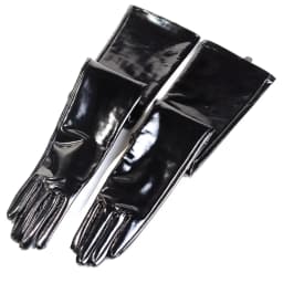 40 50 60 70 80cm Women's Ladies Real Patent Leather Shiny Black Overlength Party Evening Opera/Long Gloves