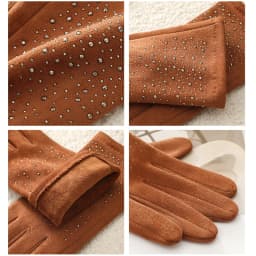 Winter Women Fashion Elegant Hot Diamond Suede Touch Screen Warm Gloves Outdoor Cycling Drive Thickened Protection from cold