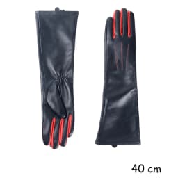 Long Gloves Women European/American Fashion Genuine Leather Thin Contrast Color Lambskin Mittens Female Lined Two Tone Luvas