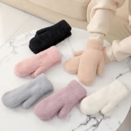 Women Winter Mink Down Gloves Female Plus Velvet Thicken Knitting Warm Mittens Youth Student Girl Cute Soft Elastic Gloves