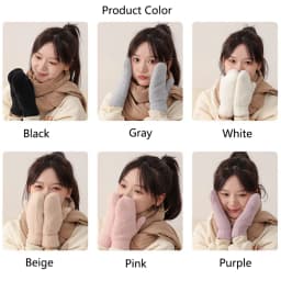 Women Winter Mink Down Gloves Female Plus Velvet Thicken Knitting Warm Mittens Youth Student Girl Cute Soft Elastic Gloves