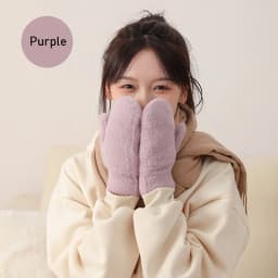 Women Winter Mink Down Gloves Female Plus Velvet Thicken Knitting Warm Mittens Youth Student Girl Cute Soft Elastic Gloves