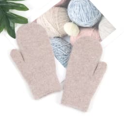 Winter Lolita Style Full Finger Warm Knitted Gloves Korean Female Kawaii Plush Thicken Windproof Mittens