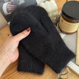 Winter Lolita Style Full Finger Warm Knitted Gloves Korean Female Kawaii Plush Thicken Windproof Mittens