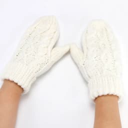 Women Fashion Knit Twist Flowers Mittens Winter Female Halter Neck Thicken Warm Youth Full Finger Gloves Girls Gift Outdoor Ski