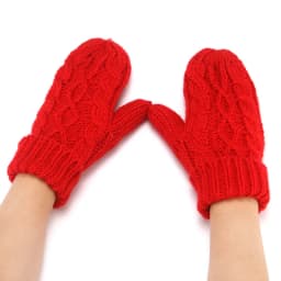 Women Fashion Knit Twist Flowers Mittens Winter Female Halter Neck Thicken Warm Youth Full Finger Gloves Girls Gift Outdoor Ski