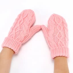 Women Fashion Knit Twist Flowers Mittens Winter Female Halter Neck Thicken Warm Youth Full Finger Gloves Girls Gift Outdoor Ski