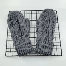 Women Fashion Knit Twist Flowers Mittens Winter Female Halter Neck Thicken Warm Youth Full Finger Gloves Girls Gift Outdoor Ski