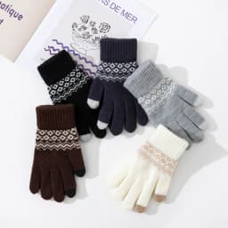 New Touchable Screen Winter Gloves Warm Knitted Touch Screen Gloves Full Finger Windproof Cold Proof Gloves Outdoor Sports