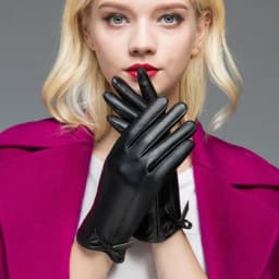 Driving Hot Women's Luxurious PU Leather Winter Autumn Driving Keep Warm Gloves Tactical Gloves Black Outdoor Sports Outdoor