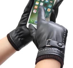 Driving Hot Women's Luxurious PU Leather Winter Autumn Driving Keep Warm Gloves Tactical Gloves Black Outdoor Sports Outdoor