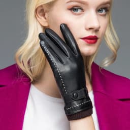 Driving Hot Women's Luxurious PU Leather Winter Autumn Driving Keep Warm Gloves Tactical Gloves Black Outdoor Sports Outdoor