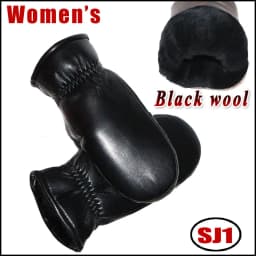 Mittens Ladies Leather Sheepskin Gloves Real Wool Winter Warm Fur Gloves Thickened Female Leather and Wool Integrated Gloveswind