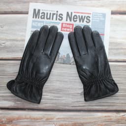 New Men's Sheepskin Gloves Classic Fashion Leather Gloves Wear-Resistant Winter Plus Velvet Warm Gloves