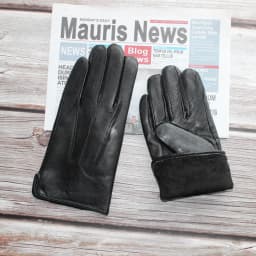 New Men's Sheepskin Gloves Classic Fashion Leather Gloves Wear-Resistant Winter Plus Velvet Warm Gloves