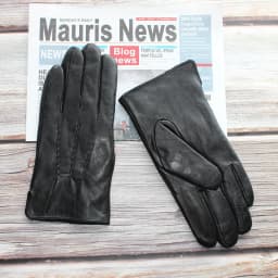 New Men's Sheepskin Gloves Classic Fashion Leather Gloves Wear-Resistant Winter Plus Velvet Warm Gloves