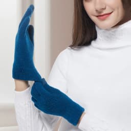 Women Winter Thickening Cold-proof Outdoor Cycling Warm Touch Screen Knitted Woolen Gloves Fashion Solid Color Student