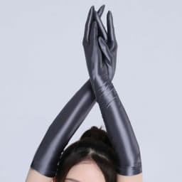 Sexy Oil Shiny High Stretch Woman Long Gloves Elegant Transparent Night Club Party Cosplay Sunscreen Driving Five Finger Gloves