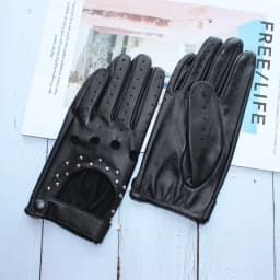 Women Fashion New Hollow Breathable High-Quality Goatskin Genuine Leather Outdoor Cycling Colorful Gloves Spring and Autumn