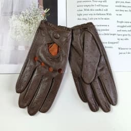 Women Fashion New Hollow Breathable High-Quality Goatskin Genuine Leather Outdoor Cycling Colorful Gloves Spring and Autumn