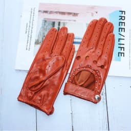 Women Fashion New Hollow Breathable High-Quality Goatskin Genuine Leather Outdoor Cycling Colorful Gloves Spring and Autumn