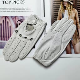 Women Fashion New Hollow Breathable High-Quality Goatskin Genuine Leather Outdoor Cycling Colorful Gloves Spring and Autumn