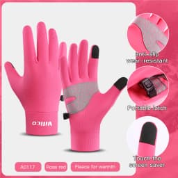 Outdoor Autumn And Winter Children'S Sports Running Cycling Touch Screen Warm Gloves With Plush Insulation For Cold Cycling