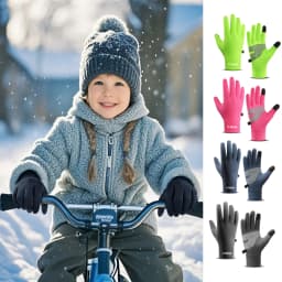 Outdoor Autumn And Winter Children'S Sports Running Cycling Touch Screen Warm Gloves With Plush Insulation For Cold Cycling