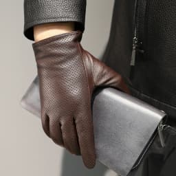 Men's Thin Genuine Leather Fit Gloves Male Breathable Soft Fashion Classic Goatskin Autumn Unlined touch screen Driving Gloves